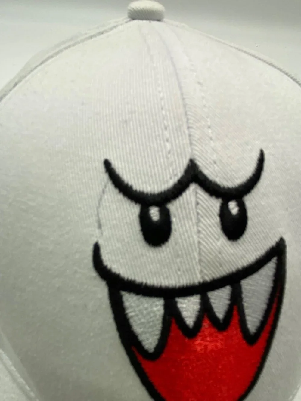 Universal Studios Super Nintendo World White Ghost Hat Snapback Cap One Size